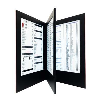 4 pages led menu cover for restaurants for A4 inserts model 3A4P8511