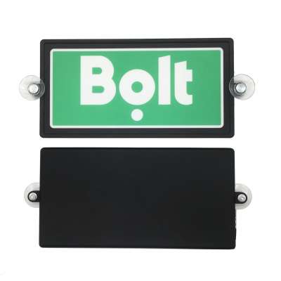 constant light up BOLT SIGN ACCESSORIES LOGO GLOW LED LIGHT SIGN with Lithium Ion Battery USB Charge using 2 pcs suction cups